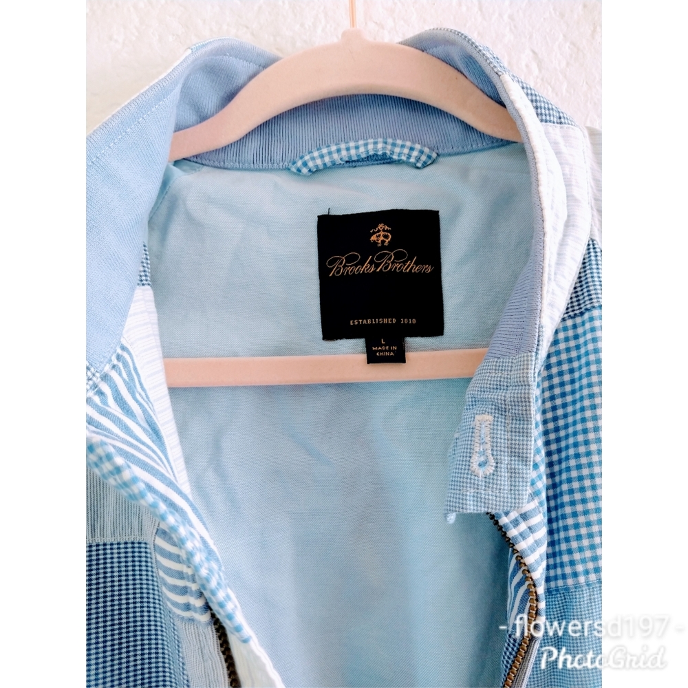 Brooks Brothers Patchwork Bomber Jacket Size Large - image 2